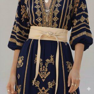 Brave Beltworks Cream Leather Nida / Manana Wrap Obi Kimono Belt - O/S 🇨🇦